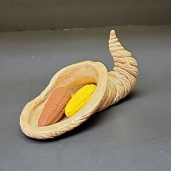 Thanksgiving Pilgrim Couple,Horn Of Plenty, Hand Painted Ceramic Vintage (1) - Picture 11 of 12